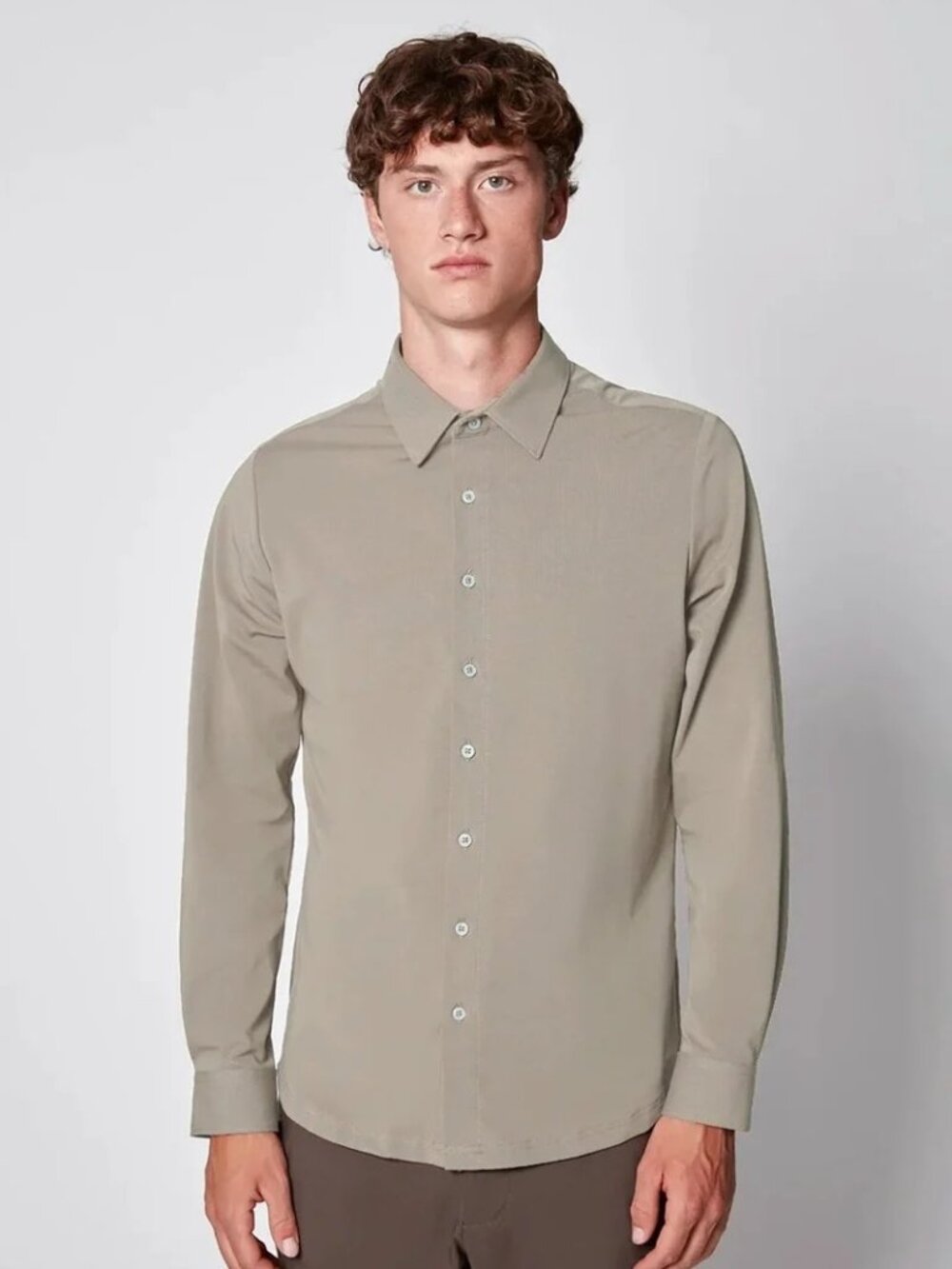 Projek Raw Beige Knit Long Sleeve Button-Up Shirt/25784